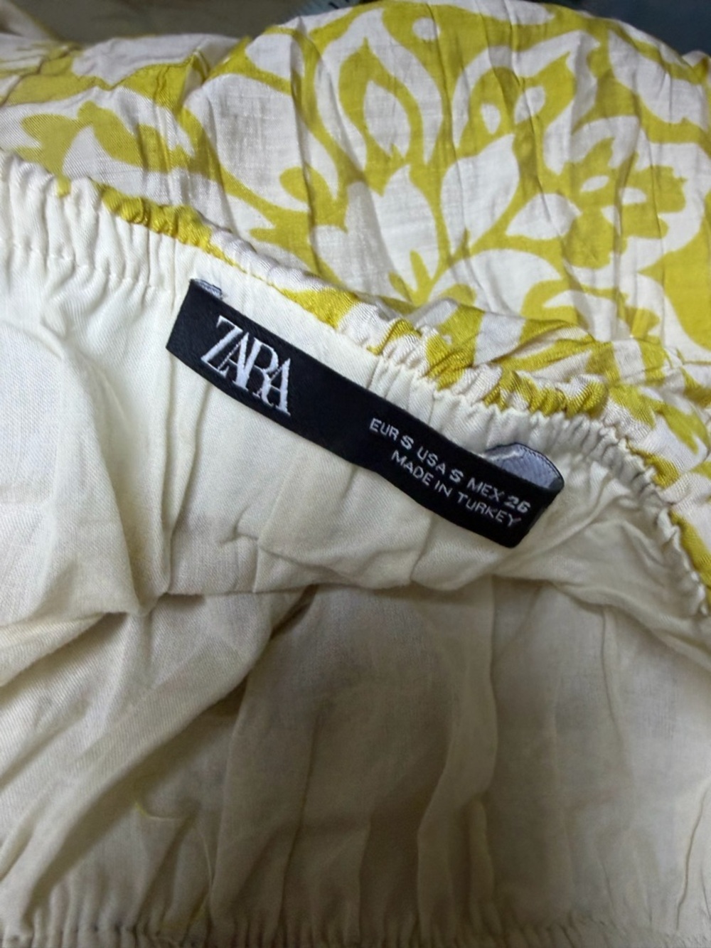 ZARA Yellow Floral Print Lightweight Skirt - Picture 3 of 7